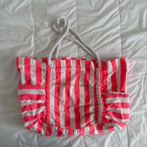 Victoria's Secret Pink and White Striped Tote